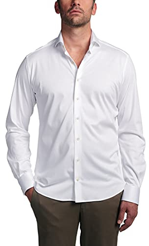 ETERNA Herren Long Sleeve Shirt Modern Fit Soft Tailoring Jersey White Uni Soft Tailoring Jersey T-Shirt