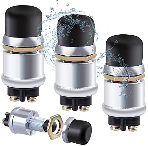 GZhaizhuan 3 Stk Wasserdichte Hupenknopf, 12V 20A Bootsschalter Druckknopf Momentan Knopf Starter Schalter für Heavy Duty Automobile Lastwagen Schiffe