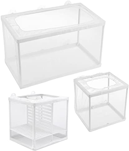 Garnelen Aufzuchtbecken, Aquarium-Isolationsbox, Aquarium Isolation Netz, Aquarien Aufzuchtbehälter, Aufzucht-Isolationsbox für kleine Fische, Garnelen, Clownfische, Guppys (Weiß)
