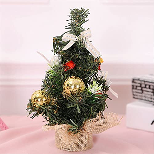 GIVBRO Árbol de Navidad pequeño árboles artificiales de escritorio de pino para manualidades, mesa, decoración de fiesta de Navidad, 1 unidad de 20 cm