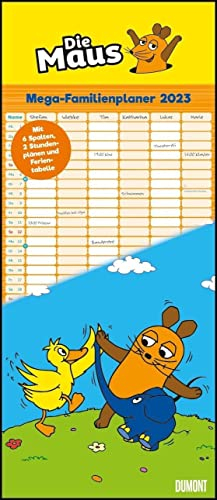 Die Maus 2023 – DUMONT Mega-Familienkalender mit 6 Spalten – Familienplaner mit 2 Stundenplänen und Ferientabelle – Hochformat 30,0 x 70,0 cm: Zur Sendung mit der Maus