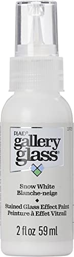 Gallery Glass, Vernice per vetro macchiato bianco neve, 59,1 ml, finitura liscia brillante, perfetta per facile applicazione fai da te e artigianato, 19729
