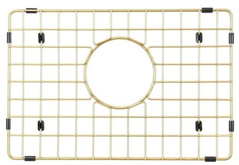 Starstar Sinks Protector Matte Gold 304 Stainless Steel Kitchen Sink Bottom Grid, Rack (15 L x 13 W)