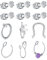 VF VFUN Fake Nasenring Fake Nasenpiercing Falsche Nasenstecker Faux Nose Ring Fake Ohr Helix Cartilage Lippe Piercing Ring 12Stück Silber