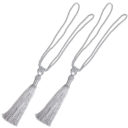 Artibetter 2 Stück Vorhang Raffhalter Seil Stoff Quaste Vorhang Halteriemen Vorhang Gardinenhalter Hochzeitsdeko Für Fenster Gardinen Vorhang Grau