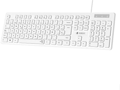 Tastiera Business Slim SILENZIOSO con cavo USB Bianco