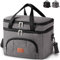 23L Bolsa Térmica Porta Alimentos Bolsa de Enfriamiento Bolsa de Almuerzo Portátil Bolsa De Aislamiento alimentos/Bebidas Bolsa Nevera para adecuado Adulto Niños (Gris)