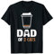 Homme Papa de 2 chats tasse de café vide père homme buveur de café T-Shirt