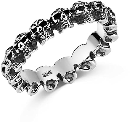 Materia Herrenring Silber 925 Totenkopf Ring dünn SR-2-62