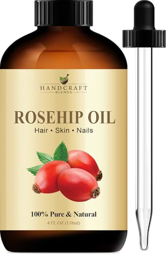 Handcraft Blends Rosehip Oil - 118 ml - 100% Pure and Natural - Premium Grade Oil for Face, Skin and Hair - Protect and Nourish - Carrier Oil