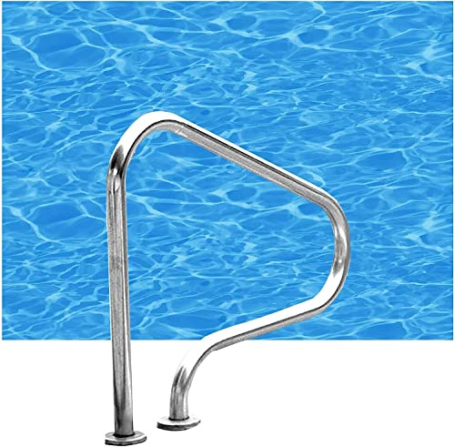 JHKG Main courante de piscine en acier inoxydable 304 – Pour intérieur/extérieur – 0,15 cm d'épaisseur – Argent – Durable et élégante