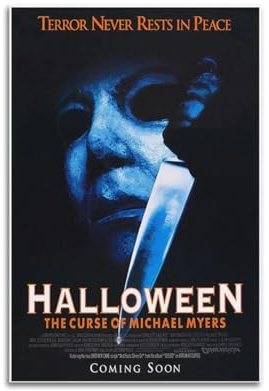 VZRSQZK Halloween VI Michael Myers 'Fluch Filmposter, dekoratives Gemälde, Leinwand-Wandposter und Kunstdruck, modernes Familienschlafzimmer-Dekor-Poster, 20 x 30 cm