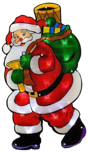 KAYNUR The Christmas Silhouette Lights 20 LED Santa Claus Christmas Window Curtain Hanging Lights Indoor Party Home Decorations/Battery Operated Xmas Lights / 45cm x 24.5cm