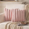Yaertun 2er Set gestreifte Kissenbezug 60x60cm Rosa dekorative Kissenbezüge Sofakissen Dekokissen Wurfkissenbezug zierkissenbezug plüsch Kunstfell Kissenhülle Schlafzimmer Wohnzimmer
