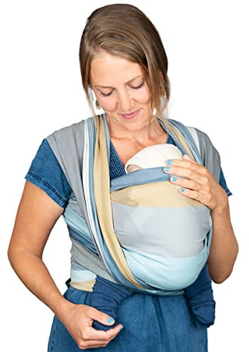 Hoppediz gewebtes Baby-Tragetuch ab Geburt, Neugeboren bis Kleinkind, 100% kbA-Baumwolle (Bio), Riga, 5,90 m
