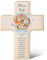 GRAVURZEILE Personalisiertes Kinderkreuz zur Taufe Kommunion und Konfirmation - Arche Design - Holzkreuz für Kinder personalisiert mit Text - Personalisierte Geschenke für Jungen und Mädchen - Blau