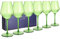 HAHASHOW Incassable Verres à vin coloré 100% Tritan-Plastique Verres à vin 440ml Verres à Boire pour Le Parti Lot de 6, Vert