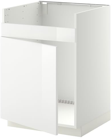 METOD Base Cab f HAVSEN Fregadero de un solo cuenco, 60 x 60 cm, blanco/Ringhult blanco