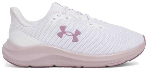 Under Armour Charged Pursuit 4 Damen-Sneaker, (100) Weiß/Weiß/Lila Prime, 8.5