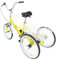 KumuJ 20 Zoll Dreirad für Erwachsene, 3-Rad 1-Gänge Fahrrad Gelb 3-Räder Fahrrad mit Einkaufskorb Damen & Herren Dreirad, City Tricycle Fahrrad für Fahrten und Outdoor-Aktivitäten Sports Shopping