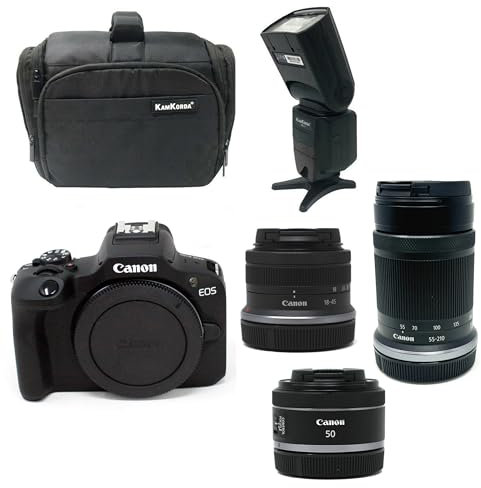 KamKorda R100 Mirrorless Camera + Flash + Lenses, 24.1MP APS-C CMOS Sensor, 4K Video + 2 Year Warranty