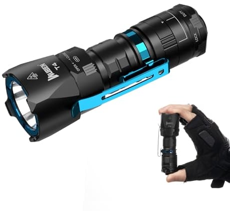 WUBEN T4 Rechargeable Torch,850 Lumens Super Bright Torches Led, 1315 FT Long Throw Flashlight, IP68 Waterproof Camping Torch for Home, Inspection,Emergency, Hiking，Work