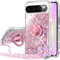 Silverback Cover per Google Pixel 9 Pro XL, Cover in Silicone con Paillette Glitterate di Lusso con Supporto, Cover in Gel Liquido Cover Protettiva per Pixel 9 Pro XL - Rosa