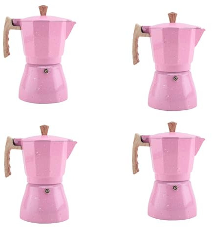 Echwave 4X Caffettiera Latte Moka Caffettiera Moka Espresso Caffettiera Moka Caffettiera 300Ml Rosa