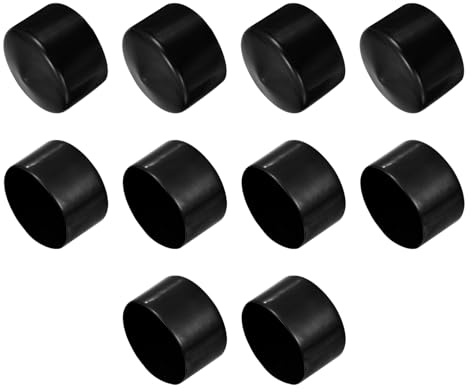 sourcing map Rubber End Caps 2 3/4(70mm) ID Bolt Cap 10pcs Black | Vinyl Round Tube Bolt Cap Cover Thread Protectors