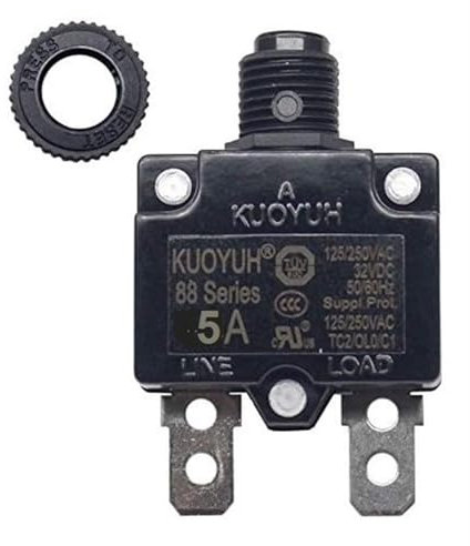 SFTSVFEO Interruttore di Protezione Termica Interruttore Pulsante di ripristino 5 Amp