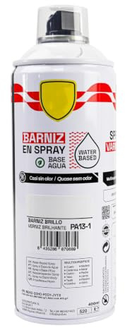 various - Pintura Spray Base Agua 400ml,Ecológica y Sin Olor,Para Muebles,Metal,Plástico y Madera,Colores Duraderos,Cobertura Uniforme - Barniz Brillo,1 unidad