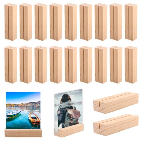 20 Stück Kartenhalter Holz,Tischkartenhalter Fotohalter Postkartenhalter Holz für Restaurants, Hochzeiten, Bankette und Partys, Menükartenhalter, Kartenständer, Holzständer, Fotokartenhalter