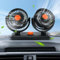 Snorthy Ventilador Portátil para Coche, 12V/24V Ventilador de Doble Cabeza con 2 Velocidades Ajustable 360° de Rotación Ventilador Eléctrico con Encendedor, Ventilador para Coche Camión (24V Naranja)