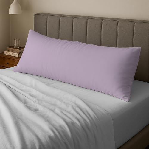 Pizuna 100% Cotton Lavender Body Pillow Cover 1 Piece 400 Thread Count