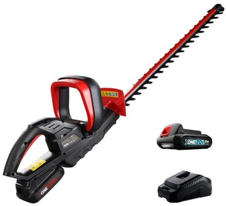 X-ONE 20V Tagliasiepi a Batteria, Lunghezza di Taglio 510mm, Lama SK5 Antiruggine, Leggero 2kg, Batteria 2.0Ah Inclusa, Ideale per Siepi e Arbusti
