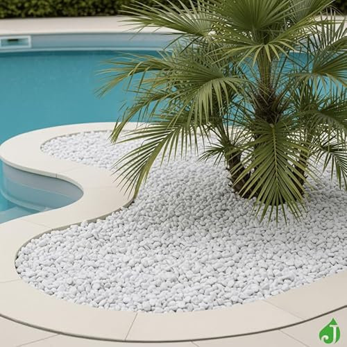 Jardinex Gravier roulé marbre Blanc Carrare 15/25 mm - Big Bag 1T (16 m²) - Blanc