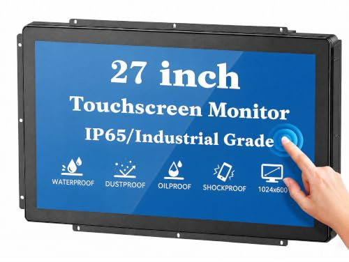 RIUIIN - 27 Open Frame Touch Screen Capacitive Monitor, 1920 x 1080 Resolution Industrial Touchscreen, 16:9 Aspect Ratio, Waterproof, VESA+Mount