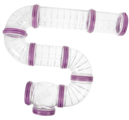 MUELODSIC Transparenter Hamstertunnel Selbstgemacht Satz Aus Bruchfestem Kunststoff Mit Außenrohren Für Hamsterkäfig Basteltunnel Haustierspielzeug