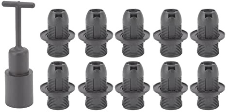 Support de lampe E14, paquet de 10 | Base de douille ABS tolérante aux hautes températures | Douille d'éclairage DIY pour lampes de table/lampes de chevet/lampes suspendues | (Black)