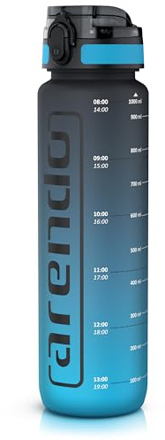 Arendo - Trinkflasche mit Deckel OneClick Verschluss – 1000ml Füllmenge – Spülmaschinen geeignet – Eiweiß Shaker Protein Shaker – Proteinshaker für Freizeit Sport Fitness