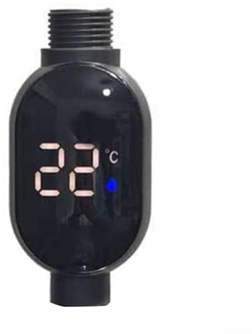LED Duschthermometer mit Digitalanzeige 0℃ bis 99℃, Edelstahl & PC Wassertemperaturmessgerät für Badewanne, Top Outlet, Keine Werkzeuge Installation