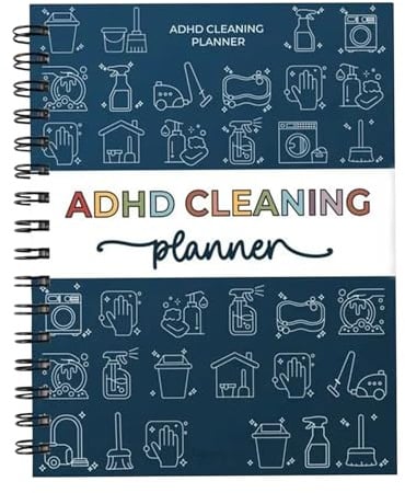 ADHD Reinigungsplaner Blau, ADHD Reinigungs- und Organisationsbuch, Reinigungsplan und Checkliste Adhds, wöchentlich/monatlich/jährlich ADHS-Reinigungsplan & Checkliste - Neurodivergent-freundlich