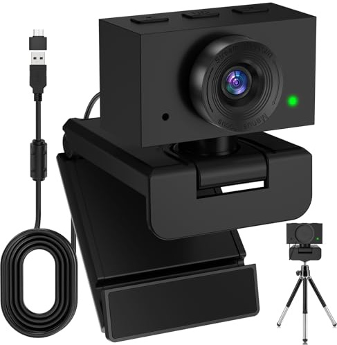 Danyesth Webcam for Laptop, 2K USB Webcam for PC with Microphone | HD Web Camera for PC, Manual Focus, Plug and Play, FOV 95°, Web Cam for Online Teaching, Meetings, Video Calls