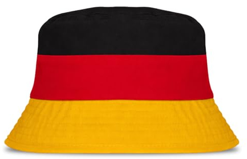 Deutschland Fischerhut Schwarz Rot Gold, Fußball Fan Hut für WM 2026 Weltmeisterschaft, Bucket Hat Herren Damen, Deutschland Fanartikel, Public Viewing Sonnenhut, Stadion Party Anglerhut DE