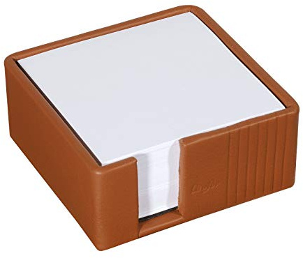 Läufer 39059 La Linea Zettelbox, naturgenarbtes Rindsleder, terrakotta, Handgefertigt aus Echtleder in Deutschland, Zettelkasten aus Leder