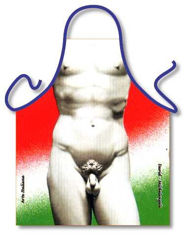 ITATI Grill- & Küchenschürze - David Michelangelo, Einheitsgröße, 100% Polyester, farbbrillanter Sublimationsdruck, für Erwachsene, Freunde und Familie, Feierlichkeiten, Unisex, weiblich, coloré