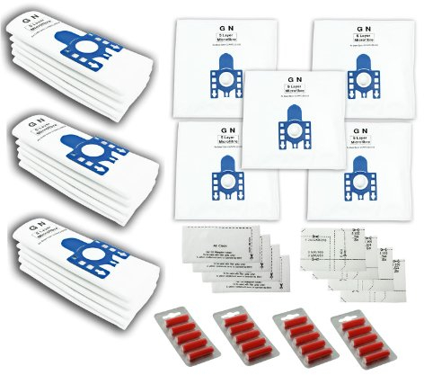 First4spares Type GN High Filtration Cloth Dust Bags for Miele Vacuum Cleaners (Pack of 20, 4 Motor and Air filters + 20 Fresheners)