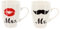 BRUBAKER - Coffret de 2 Mugs 'Mr. & Mrs.' - Tasses à café en Céramique - Idée cadeau avec Carte de vœux
