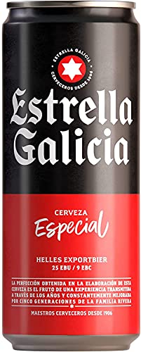 Estrella Galicia Especial - Cerveza Lager Especial, Lata de 33 cl, Sabor Ligero y Amargo, Aroma a Lúpulo, 5,5% Volumen de Alcohol