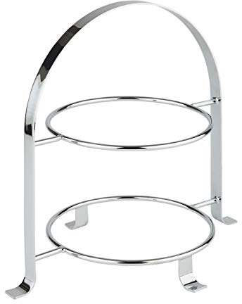 APS Serviergestell – Hochwertige Etagere aus verchromtem Metall für zwei Teller mit einem max. Ø von 27cm – Gesamthöhe 30cm (Teller nicht enthalten)